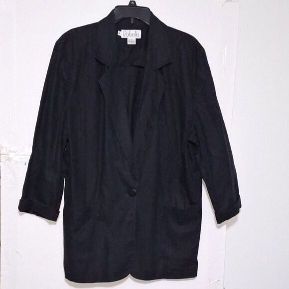 A Rafaella Linen Blend Women's Blazer Jacket Oversized Career Professional 16 - Picture 1 of 8